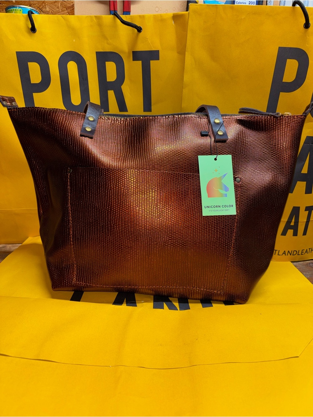 Portland Leather Large Zipper Tote in Gilded Age - NEW